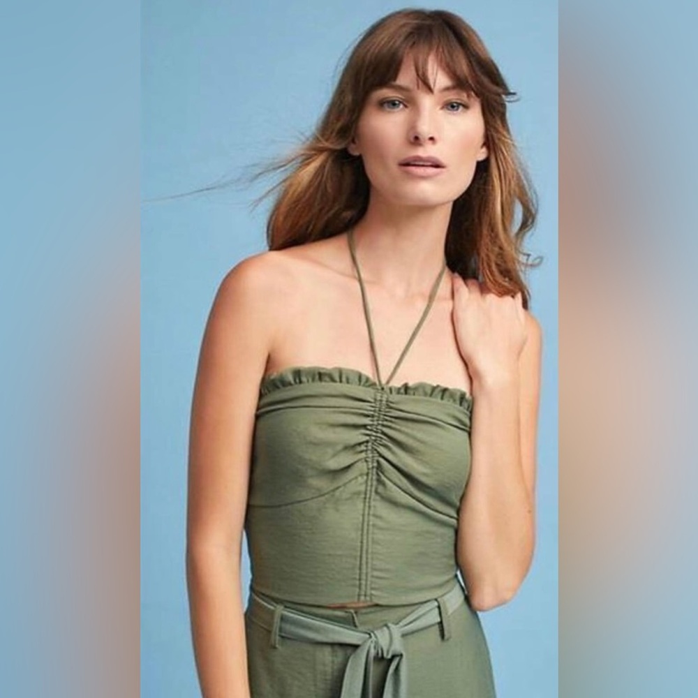 NWT Anthropologie Maeve crop halter tank, Sz M